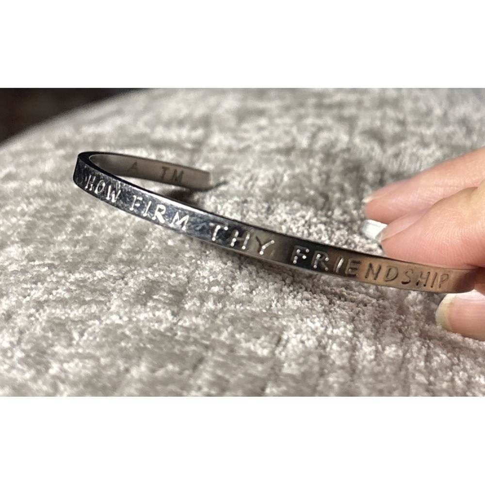 Ohio State University OSU-How Firm Thy Friendship Cuff Silver Tone Bracelet